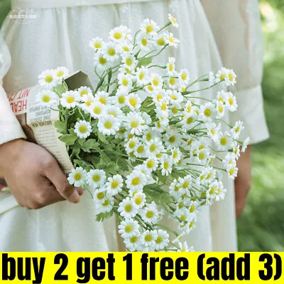 Artificial Fake Silk Daisy Flowers Bunch Bouquet Home Wedding Party Garden Decor • £4.99