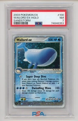 $0.99 • Buy 2003 Pokemon EX Wailord EX - Holo Sandstorm #100/100 PSA 7 NM (CR)