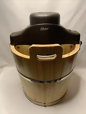 EC Oster Ice Cream Shop 4-Qt Wood Wooden Bucket Ice Cream Maker Machine *TESTED* • $39.99