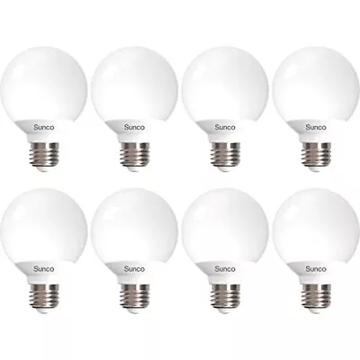 Sunco 8 Pack Vanity Globe Light Bulbs G25 LED For Bathroom Mirror 3000K Warm ... • $36.23