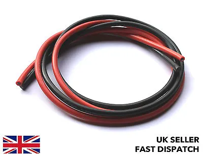 £24.08 • Buy 10 AWG Silicone Wire/cable RC ESC Motor LiPo 0.5/1/2/5/10m - Red & Black 10awg