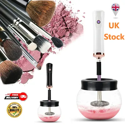 Electric Make Up Brush Cleaner Dryer Set Machine Cosmetic Auto Clean Quick Dry • £11.80