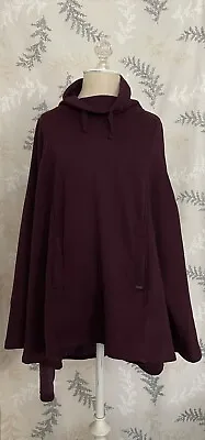 UGG Women's Cozy Cape Poncho Burgundy Size M/L With Kangaroo Pockets Turtleneck • $94.97