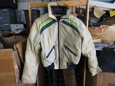 Vintage Yamaha Beige Green & Blue Snowmobile Jacket Mens Medium SMB-83SET-MJ • $44.99