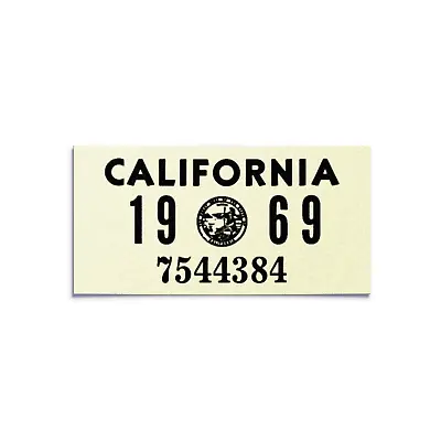 1969 California License Plate YOM Registration Sticker - CA DMV - Free Shipping • $14.99