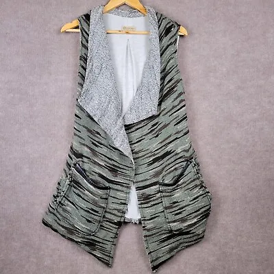 DEMOCRACY Vest Women's Medium Camo Open Front Sleeveless Cardigan Pockets Top • $19.39