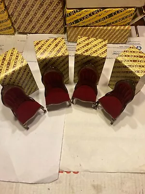 Vintage Concord Dollhouse Set Of 4 Maroon Victorian  Chairs #6272 Mint!!! Nib!!! • $35.99