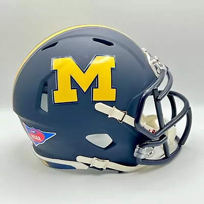 Michigan Wolverines Speed CUSTOM Concept Block M Matte Navy Mini Football Helmet • $65