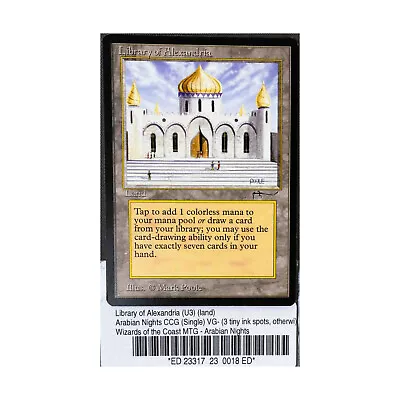 WOTC MtG Arabian Nights Library Of Alexandria (U3) VG- • $1095