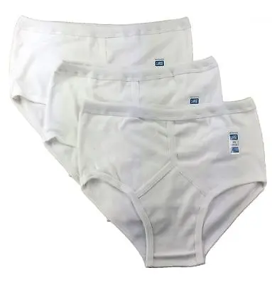 6 Pairs Men's Y-Fronts Underpants 100% Cotton Underwear M L XL XXL White • £8.95