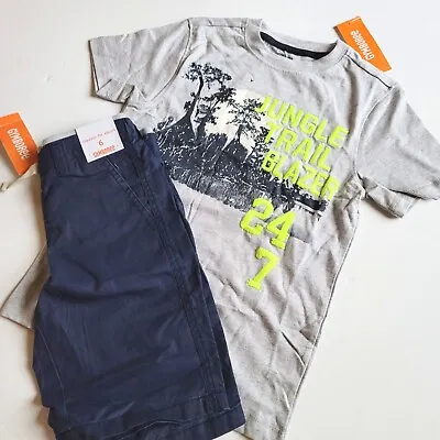 Gymboree Boys 6  Desert Explorer  Jungle Trail Blazer Tee Twill Shorts Set NWT  • $29.33