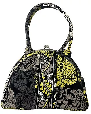 VERA BRADLEY Eloise Kiss Clasp Double Handle Baroque Black Gray Green • $31.89