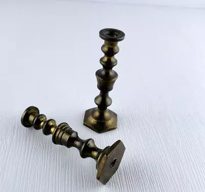 Vintage Brass Candle Stick Mini Holders Set Of 2 Classic Design 3” • $15