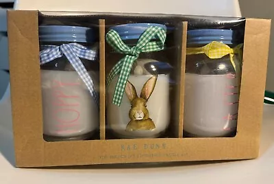 Rae Dunn 3 Pack Mason Jar Flameless Candle Set Happy Easter NEW • $19.99