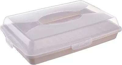 45cm Rectangular Cake Cookies Biscuit Cupcakes Storage Box With Handle • £11.99