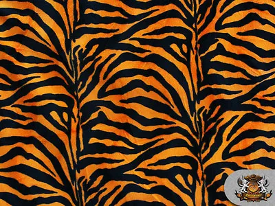 Velboa Faux Fur Fabric Animal Print Short Pile Zebra Orange/ 60  W /By The Yard • $6.49