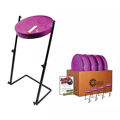 Jumbie Jam Steel Drum Educators 4-Pack - Metal Z-Floor Stands - Purple Pans (G)  • $974.95