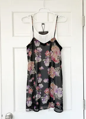 NWT MINKPINK Floral Breeze Mini Dress Size XS Black Sleeveless • $18