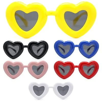 Womens Bubbly Bloated Round Balloon Heart Plastic Sunglasses • $10.95