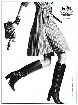 2012 COACH New York Print Ad Legacy Penny Shoulder Purse Kneehigh Boots Dress • $11.50