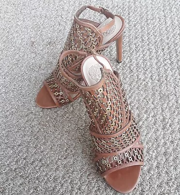 Vince Camuto Womens Korthina High Heel Caged Sandals Whiskey Barrel US Sz 10M  • $19.95