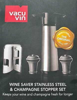 Vacu Vin  Wine Saver And Champagne Stopper Set - Stainless Steel Edition • £7