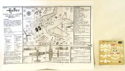 Heller #416 Grumman F6F-5 Hellcat 1:72 Scale Decals & Instructions - New • $10