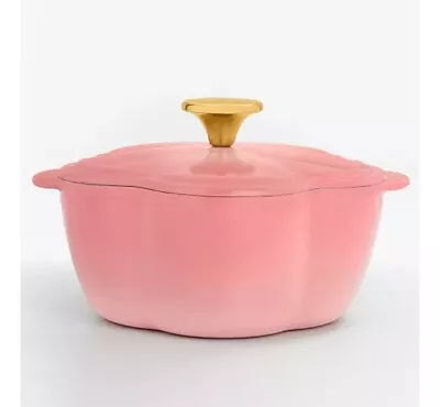 Martha Stewart -Collector's Enameled Cast Iron 2 Quart Pink Flower Dutch Oven • $49.80