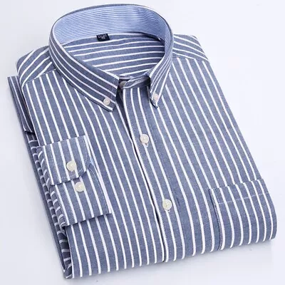 Men Shirt Top Daily Holiday Autumn Plaid S-4XL Slight Stretch Solid Color • £16.91