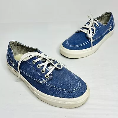 Vans Of The Wall US 7 EU 37 Women's Sneakers Blue Denim Lace Up Skate Shoes • $24.99