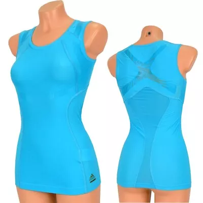 Adidas Techfit Pw Tank Women's Compression Shirt Sports Body Shaper Turquoise • $37.90