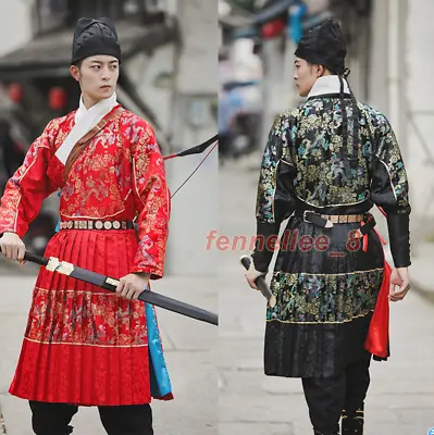 Chinese Hanfu Jin Yiwei Mens Embroidery Printed Swordsman Samurai Costume • $83.22