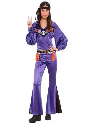 That 70s Babe 1970s Hippie Hippy Purple Woodstock Adult Womens Costume STD • $34.95