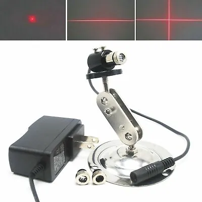 Dot Line Cross 30mW 650nm Focusable Red Laser Diode Module + Adapter 12mm Holder • £14.68