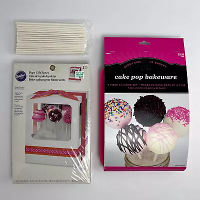 Cake Pop Supplies Lot Of 3- Silicone Bakeware Wilton Gift Boxes & Sticks • $6.95