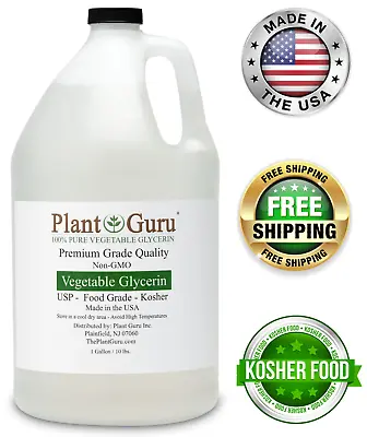 Vegetable Glycerin Bulk 1 Gallons 10.5 Lbs. USP 99.9 % Pure Food Grade VG Liquid • $34.95
