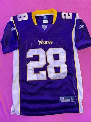 Minnesota Vikings #28 Adrian Peterson Jersey Reebok On Field Sewn Youth Size S • $24