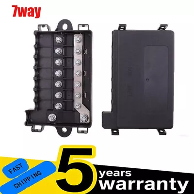 7 Way Box Power Distribution Fuse Block Box Holder For Mega & Midi Fuses 12V 24V • £29.89