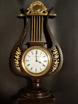 £1982.92 • Buy ⭐ Omega Clock Circa 1915. E.F. Caldwell & Co. Bronze Lyre Form Case. Beautiful!