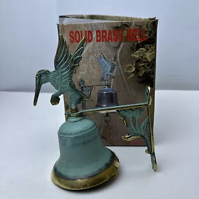 Solid Brass Bell Door Knocker Bell Patina Hummingbird New Open Box Wall Mount • $18.74