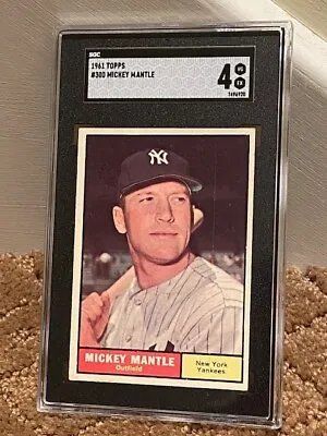 1961 Topps Mickey Mantle SGC 4 Yankees #300 BOLD COLOR Card NEW CLEAN CASE • $444.96