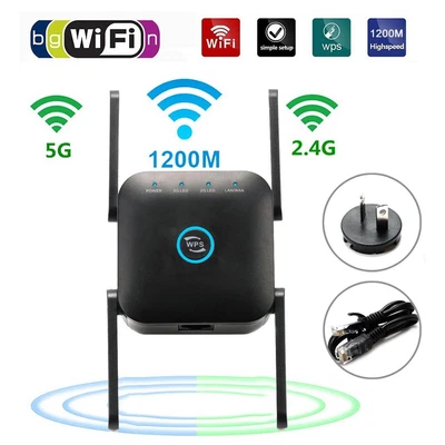 $33.99 • Buy 1200Mbps Dual Band Wireless WiFi Extender Repeater Router Range Signal Booster