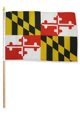 12x18 12 X18  State Of Maryland Stick Flag Wood Staff • $8.88