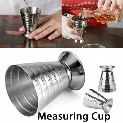 1Pcs Mixing Glass Milk Cocktail Shot Measure Jigger Measuring Cup Bartender Tool • £6.29