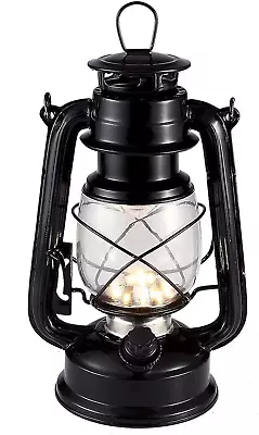 Vintage LED Hurricane Lantern Warm White Battery Operated Lantern Antique Meta • $29.12