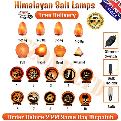 £19.99 • Buy Himalayan Salt Lamp Carved Shape Natural Pink Crystal Rock Light Decor UK  Stock