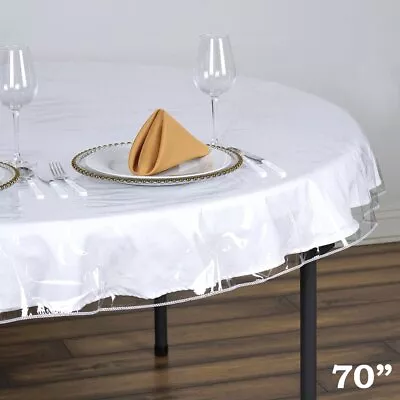 Clear Plastic Vinyl 70  TABLECLOTH Protector Table Cover Wedding Party SALE • $7.05