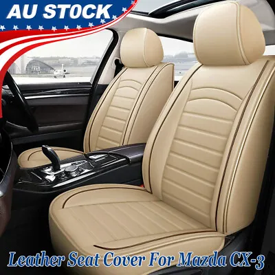 2pcs Front Leather Automotive Seat Cover For Mazda CX-3 Car Interior Parts Beige • $99.37