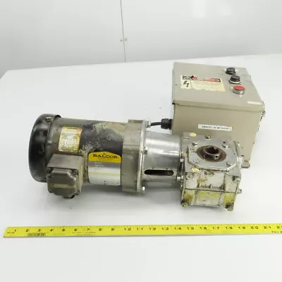 Electra 60:1 Ratio Gear Motor 28RPM Output W/Baldor 1/2HP 230/460V AC • $157.56