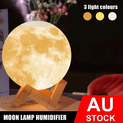$17.95 • Buy Moon Lamp Air Humidifier Diffuser Aroma Essential Purifier Oil Decor Night Light